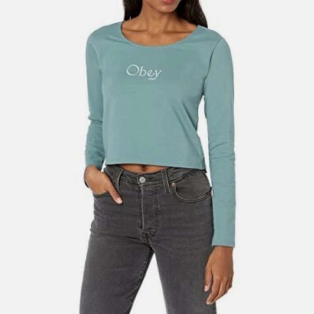 Obey Women's Teal Long Sleeve Tee